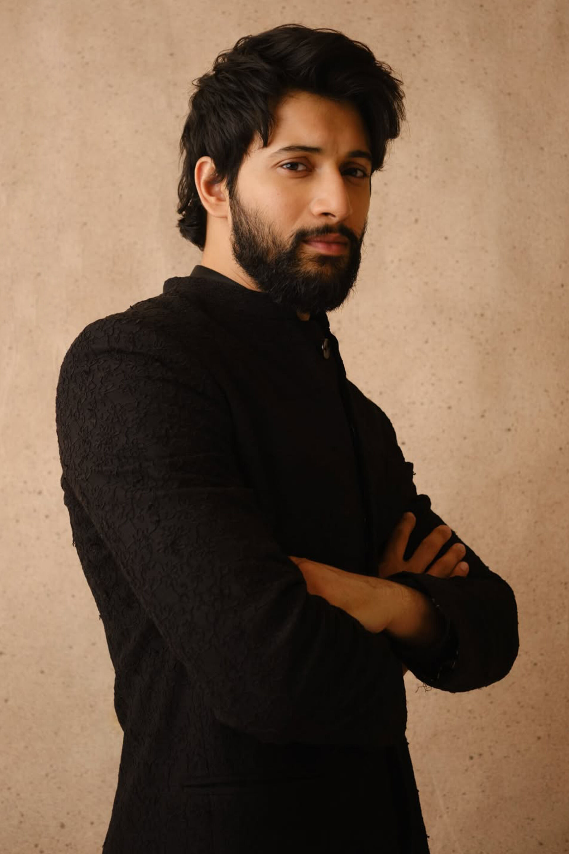 Aadav Embroidered Cord Silk Bandhgala - Black, , image 4